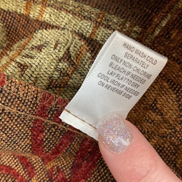 CJ Banks Tapestry Full Zip Burgundy Red Orange Brown Cream Floral Swirl Blazer - Picture 7 of 16